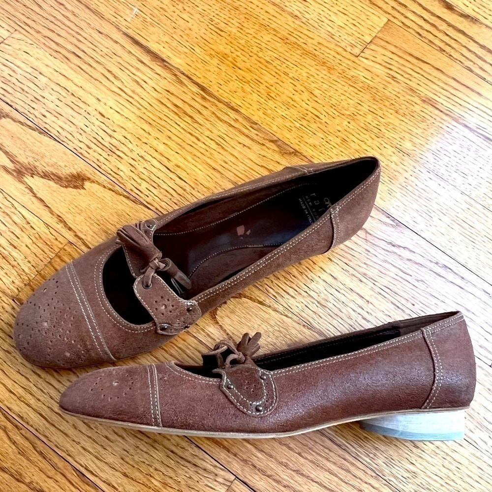 Rafe New York Vero Cuoio Women’s Tassel Vintage 70s Mary Jane’s Size 38.5